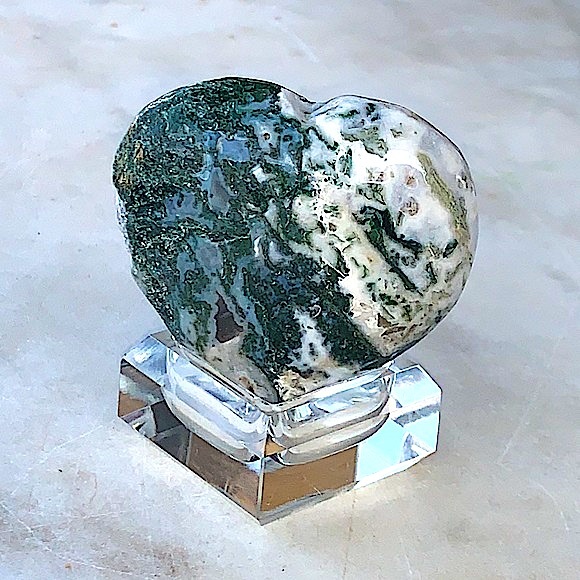 MOSS AGATE DRUZY HEART CRYSTAL NATURAL QUARTZ GEMSTONE NEW HEALING STONES - Picture 8 of 14
